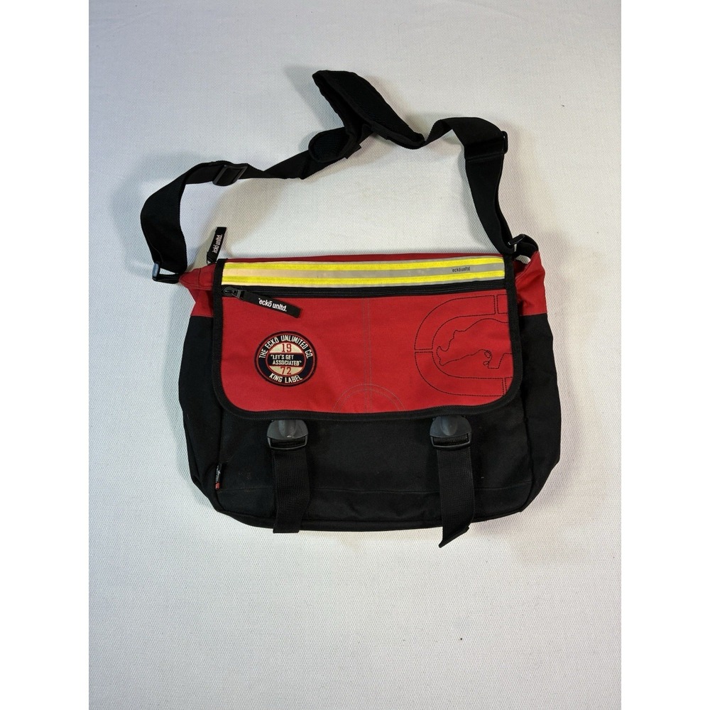 Vintage Ecko Unltd Messenger Bag Red Black Rhino Logo Y2K Streetwear Laptop Case
